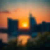 Breathtaking view of The Pointe at sunset