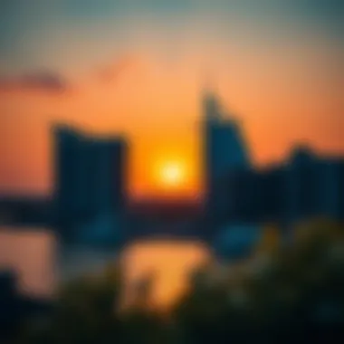 Breathtaking view of The Pointe at sunset