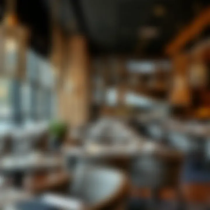 Elegant dining setting at a restaurant in The Pointe