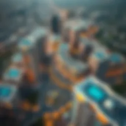 Aerial view of Tilal City showcasing modern architecture