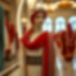 Traditional Emirati attire displayed in a cultural setting