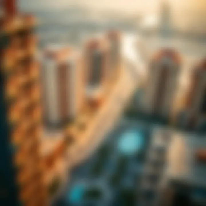 Aerial view of a vibrant real estate development