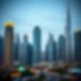 Luxurious high-rise buildings in Dubai's skyline