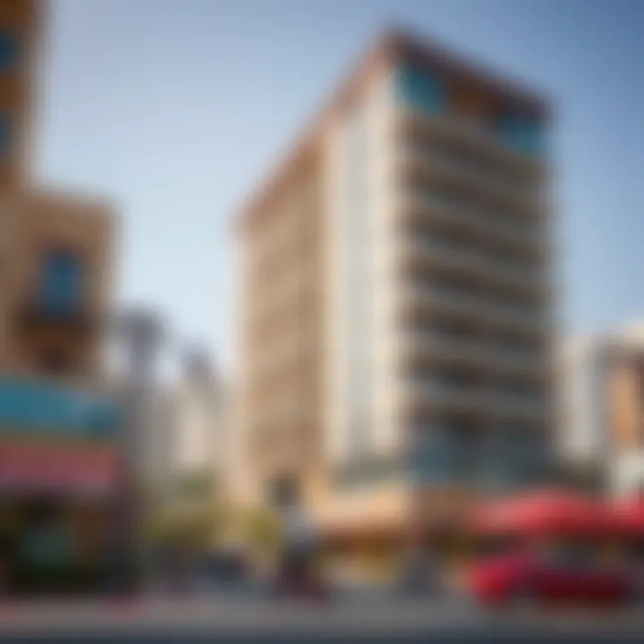 A vibrant neighborhood in Bur Dubai highlighting local amenities