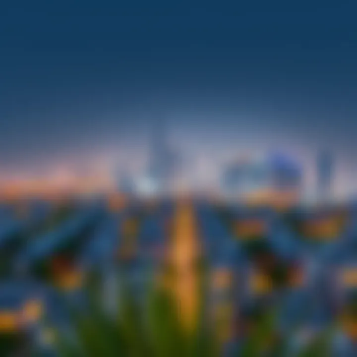 Aerial view of Dubai skyline highlighting residential areas