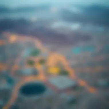 Aerial view of Wadi Habb with emphasis on development areas