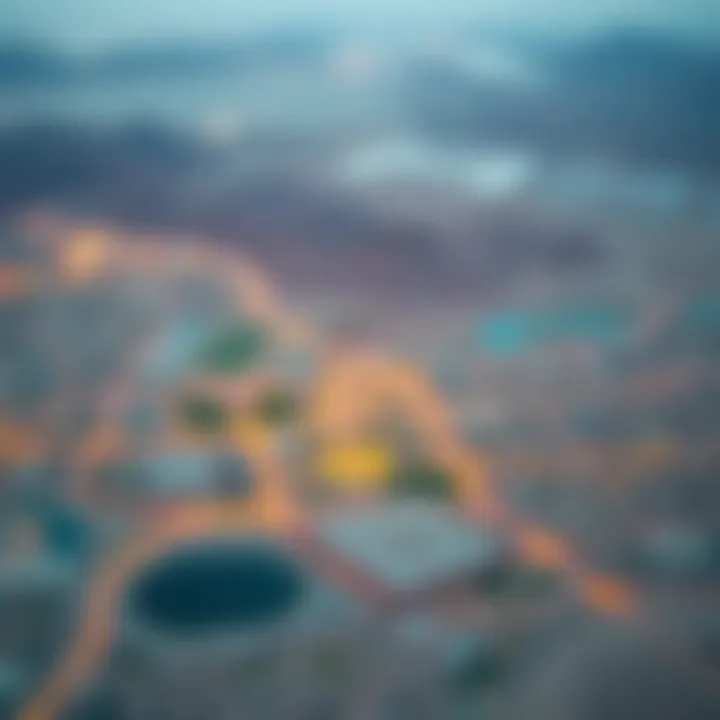 Aerial view of Wadi Habb with emphasis on development areas